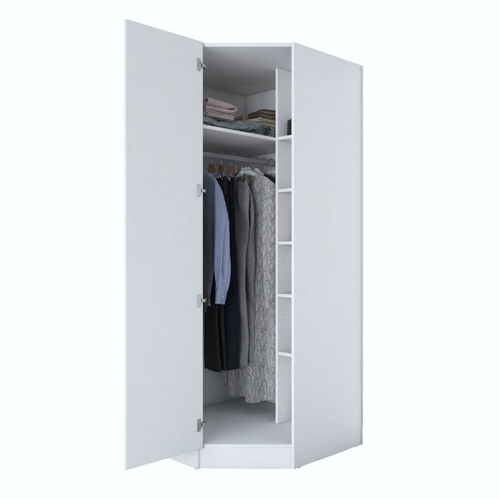 Hanah Home Armario Blanco con Estanterías BA140 - 4082 Hanah Home Armario Blanco con Estanterías BA140 - 4082